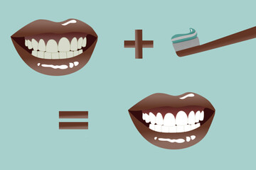 Fototapeta premium Dental Hygiene Transformation: From Stained to Clean Teeth