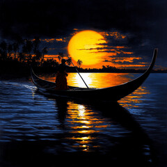 The African man bout a sun rises AI generated 