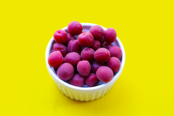 Umeboshi, Japanese pickled plums, Sour and salty taste.