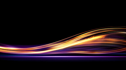 Abstract Motion Graphic Design With Gold And Purple Waves