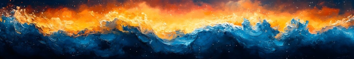 Fiery Inferno: Abstract art with flame and water in dynamic harmony of contrasting elements. A striking visual narrative of intense emotion.