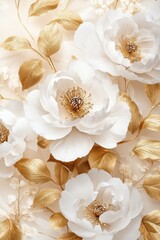 White Flowers And Golden Leaves In A Floral Arrangement