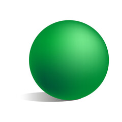 Glossy green sphere. Reflective surface ball. 3D geometric object. Isolated vector shape.