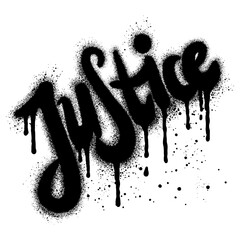 Justice graffiti spray painted in black on white for print, background, poster, sticker.