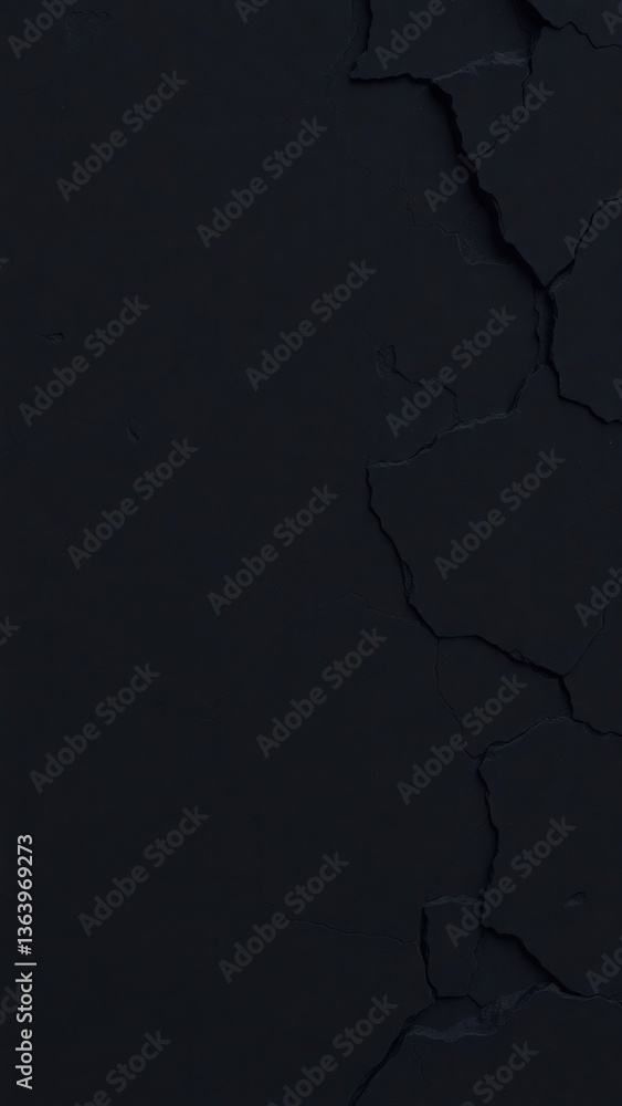 Aufkleber abstract black background. wide banner. dark rock surface texture. close-up. stone rough background 