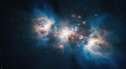 Exploring a Vibrant Nebula with Stars in Deep Space Scene