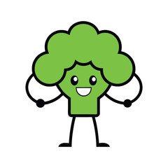 a vector illustration of  happy broccoli character.eps