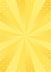 ドット柄入りのサンバーストの背景、光のエフェクト、スターバースト、光線、集中線、縦向き