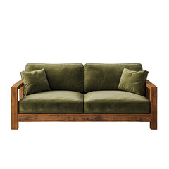 Fototapeta premium Olive green sofa studio shot