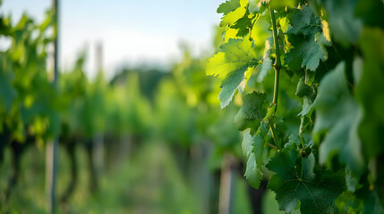 Closeup Of Lush Green Grapevine Leaves