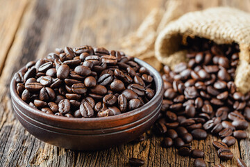 Fototapeta premium coffee beans in sack