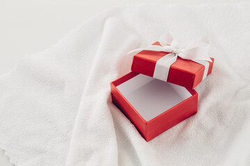 gift box on red background