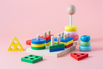 Colorful Educational Wooden Toys for Learning and Development in Playtime