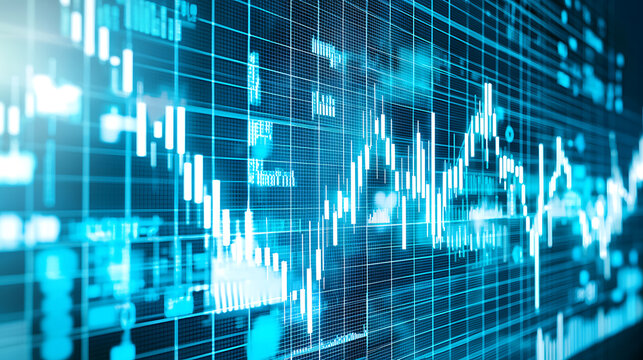 Analyzing financial trends and market data digital finance environment graphic representation visual analytics
