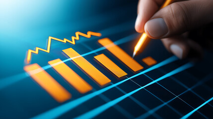 Analyzing business data insights office setting digital illustration modern environment close-up view data visualization