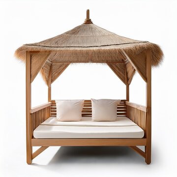 Camastro de playa minimalista y r&uacute;stico moderno para conceptos vacacionales de lujo