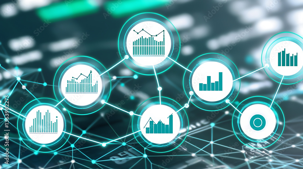 Poster data visualization insights business analytics infographics digital environment tech perspective