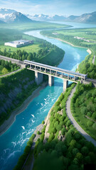 Fototapeta premium landscape with river