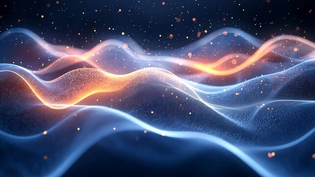 Bright waves of color ebb and flow, creating a mesmerizing visual experience. This captivating display immerses viewers in an abstract journey through light and motion.