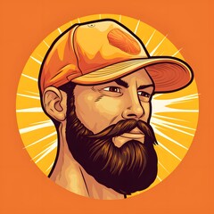 Modern vector logo of a stylish bearded man with sunglasses and a hat. Designed for men's fashion, barbershops, and premium branding purposes.