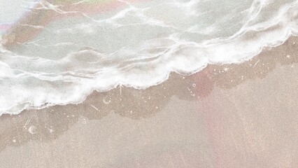 Seashore illustration computer wallpaper, beach design 4K background