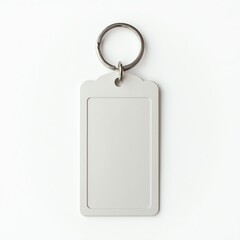 Blank key tag on a white background for identification purposes.