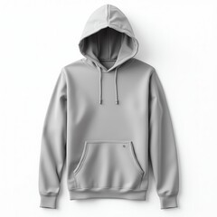 Comfortable gray hoodie on a white background.