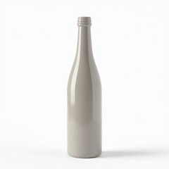 Minimalist gray bottle standing upright on a simple background.
