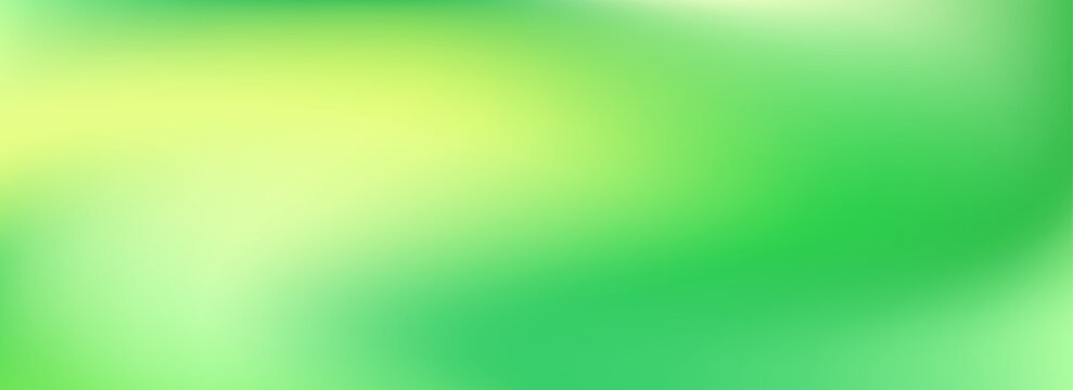 Bright green smooth gradient. Springtime color blurred background. Summer mood pastel blur gradient backdrop. Fresh abstract spring theme wallpaper for poster, banner, template, presentation. Vector