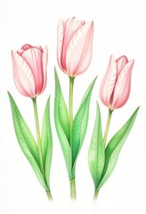 Obraz premium Pink and White Tulips – High-Quality Floral Stock Image