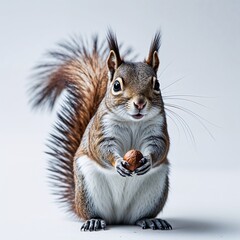 Obraz premium Close-Up Portrait of a Nut-Holding Squirrel