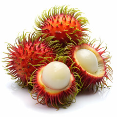 rambutan on white background