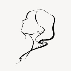 Aesthetic woman collage element, drawing illustration