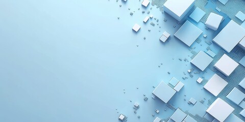 Abstract light blue geometric shapes