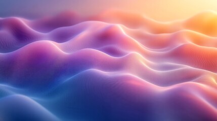 Obraz premium An abstract wavy landscape shows smooth gradients and soft colors