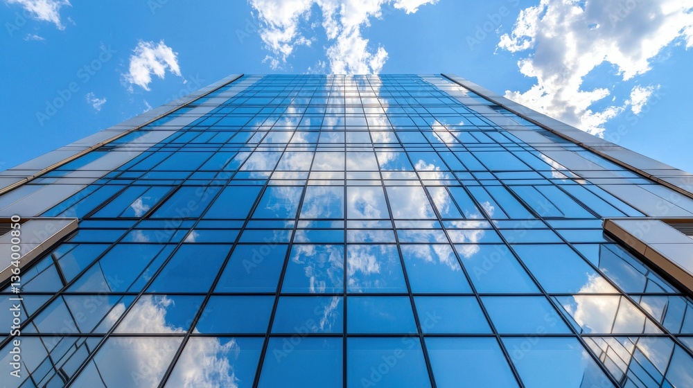 Aufkleber a tall building with a lot of windows and a blue sky in the background