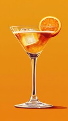 Refreshing orange cocktail served in a stylish glass, showcasing vibrant colors and a slice of citrus