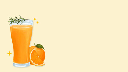 Healthy orange juice desktop wallpaper, drink illustration