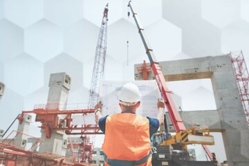 Site engineer on a construction site