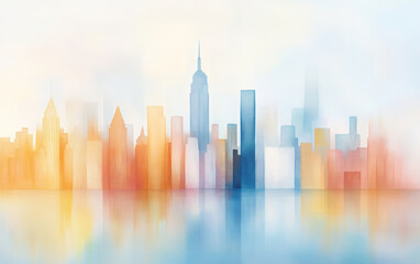 Fototapeta premium Minimalist graphic illustration of city and building Outlines
