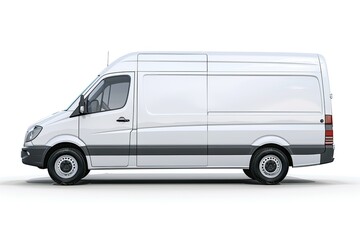 Clear Pixel Picture of White Delivery Van on a White Background Vector Illustration Artwork