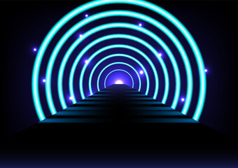 Abstract background with futuristic perspective ring