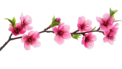 branch of pink cherry blossoms against a white background symbol