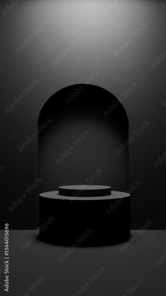 Poster black white modern minimal background. 3d render. promotion mockup display. niche showcase podium pe