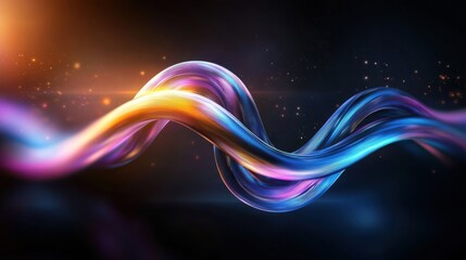 Obraz premium Flowing Colorful Digital Waves of Energy and Motion in Abstract Ethereal Design Mesmerizing fluid gradients and dynamic shapes create a visually captivating digital art