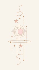 Celestial mobile wallpaper, abstract pastel HD background design