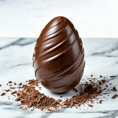 A rich and elegant dark chocolate Easter egg designed to showcase gourmet craftsmanship.
