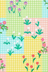 Floral patchwork background, colorful aesthetic design
