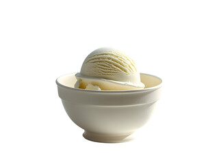 Vanilla Ice Cream Scoop Bowl transparent background