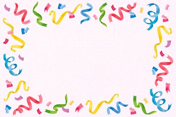 Party frame background, colorful ribbon illustration